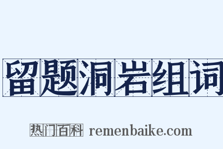 留题洞岩组词是什么意思的图片